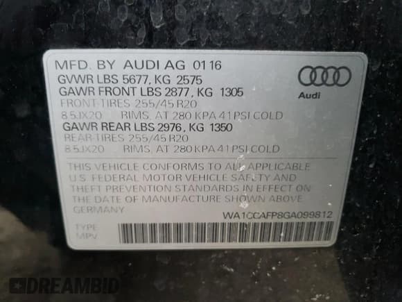 ✅ 2016 Audi SQ5 Premium Plus • VIN: WA1CCAFP8GA099812 • Лот: 36421943. Опубликован ранее на Copart с пробегом 85 244 миль. Бесплатный доступ к архиву аукционных продаж из США и подробный отчёт об истории автомобиля на DreamBid. Изображение 12.