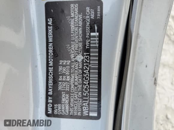 ✅ 2016 BMW Z4 sDrive28i • VIN: WBALL5C54G5A21231 • Lot: 89387225. Listed on Copart with 30,765 mi. Free auction sales archive from the USA and detailed vehicle history report at DreamBid. Image 12.