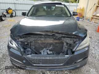 2015 Hyundai Genesis 5.0L z VIN KMHGN4JFXFU062383, wystawiony jako Copart lot #72953634 z przebiegiem 131 653 mil mil oraz Szkoda całkowita • Salvage title. Historia ofert i sprzedaży dostępna na DreamBid. Obrazek 5.