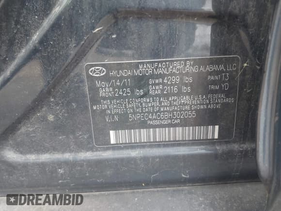 ✅ 2011 Hyundai Sonata SE • VIN: 5NPEC4AC6BH302055 • Lot: 43480197. Wystawiony na IAAI z przebiegiem 126 710 mil. Bezpłatny archiwum sprzedaży aukcyjnych z USA i szczegółowy raport historii pojazdu na DreamBid. Zdjęcie 9.