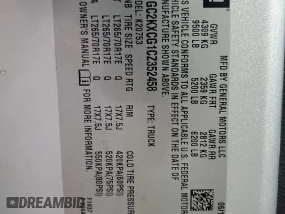 ✅ 2012 Chevrolet Silverado 2500HD LT • VIN: 1GC2KXCG1CZ352458 • Lot: 87028325. Wystawiony na Copart z przebiegiem 112 786 mil. Bezpłatny archiwum sprzedaży aukcyjnych z USA i szczegółowy raport historii pojazdu na DreamBid. Zdjęcie 12.