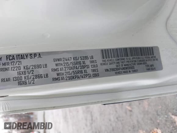 ✅ 2022 Ram ProMaster City Passenger • VIN: ZFB636VP4N6W08900 • Лот: 40868566. Опубликован ранее на IAAI с пробегом Не указан. Бесплатный доступ к архиву аукционных продаж из США и подробный отчёт об истории автомобиля на DreamBid. Изображение 9.