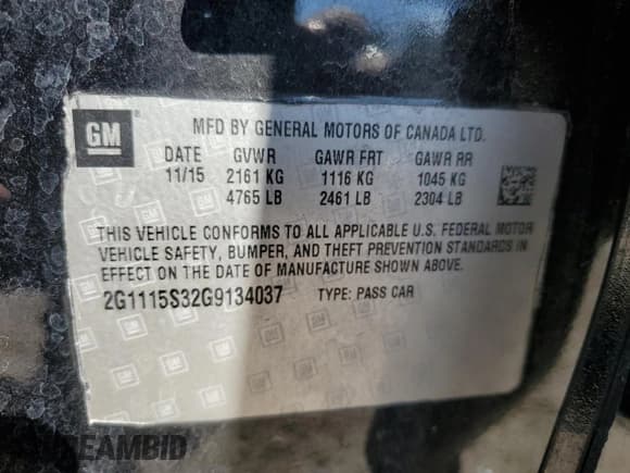 ✅ 2016 Chevrolet Impala LT • VIN: 2G1115S32G9134037 • Лот: 73973324. Опубликован ранее на Copart с пробегом 164 905 миль. Бесплатный доступ к архиву аукционных продаж из США и подробный отчёт об истории автомобиля на DreamBid. Изображение 15.