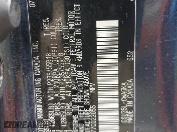 ✅ 2007 Lexus RX 350 • VIN: 2T2HK31U77C022055 • Lot: 60102115. Listed on Copart with 134,485 mi. Free auction sales archive from the USA and detailed vehicle history report at DreamBid. Image 13.