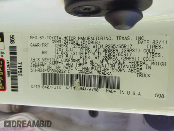 ✅ 2011 Toyota Tacoma • VIN: 5TFMU4FN9BX003215 • Лот: 43500582. Опубликован ранее на IAAI с пробегом 161 318 миль. Бесплатный доступ к архиву аукционных продаж из США и подробный отчёт об истории автомобиля на DreamBid. Изображение 9.