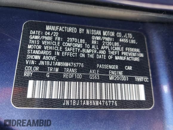 ✅ 2022 Nissan Rogue S • VIN: JN1BJ1AW8NW476776 • Лот: 81347245. Опубликован ранее на Copart с пробегом 57 424 миль. Бесплатный доступ к архиву аукционных продаж из США и подробный отчёт об истории автомобиля на DreamBid. Изображение 13.