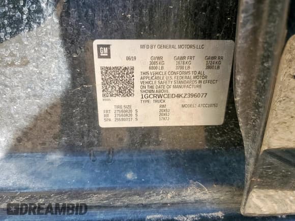 ✅ 2019 Chevrolet Silverado 1500 LT • VIN: 1GCRWCED4KZ396077 • Lot: 65411275. Wystawiony na Copart z przebiegiem 113 604 mil. Bezpłatny archiwum sprzedaży aukcyjnych z USA i szczegółowy raport historii pojazdu na DreamBid. Zdjęcie 12.