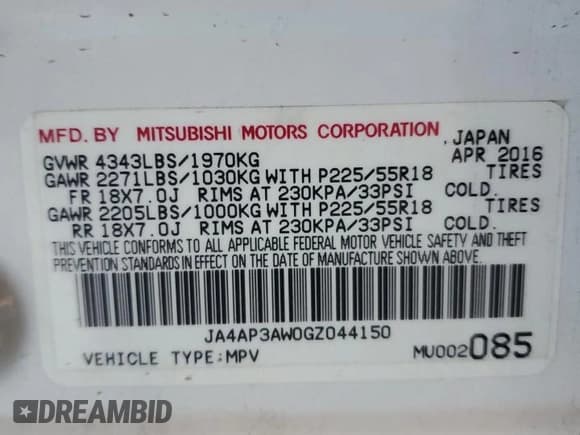 ✅ 2016 Mitsubishi Outlander SE • VIN: JA4AP3AW0GZ044150 • Lot: 86278815. Wystawiony na Copart z przebiegiem 141 919 mil. Bezpłatny archiwum sprzedaży aukcyjnych z USA i szczegółowy raport historii pojazdu na DreamBid. Zdjęcie 12.