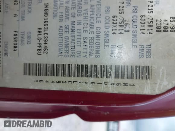 ✅ 1990 Nissan Hardbody • VIN: 1N6HD16S2LC394462 • Lot: 42623095. Wystawiony na IAAI z przebiegiem 411 846 mil. Bezpłatny archiwum sprzedaży aukcyjnych z USA i szczegółowy raport historii pojazdu na DreamBid. Zdjęcie 9.