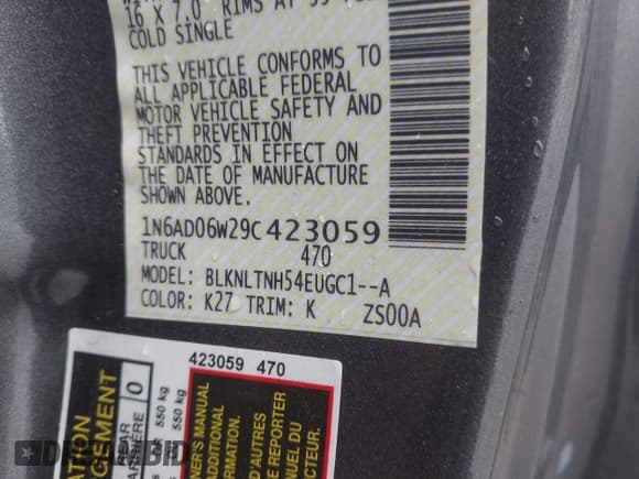 ✅ 2009 Nissan Frontier SE • VIN: 1N6AD06W29C423059 • Lot: 43756595. Listed on IAAI with 101,717 mi. Free auction sales archive from the USA and detailed vehicle history report at DreamBid. Image 9.