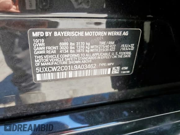 ✅ 2020 BMW X7 xDrive40i • VIN: 5UXCW2C01L9A03462 • Lot: 82180825. Wystawiony na Copart z przebiegiem Nie podano. Bezpłatny archiwum sprzedaży aukcyjnych z USA i szczegółowy raport historii pojazdu na DreamBid. Zdjęcie 12.