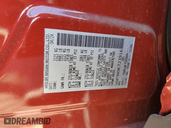 ✅ 2024 Nissan Rogue SV • VIN: 5N1BT3BB5RC723916 • Лот: 93104585. Опубликован ранее на Copart с пробегом 9 367 миль. Бесплатный доступ к архиву аукционных продаж из США и подробный отчёт об истории автомобиля на DreamBid. Изображение 13.