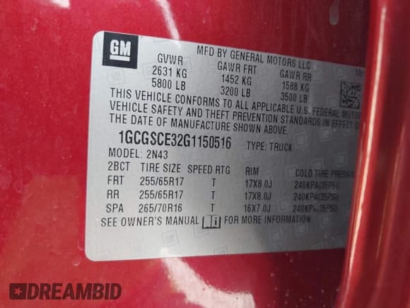 ✅ 2016 Chevrolet Colorado 2WD LT • VIN: 1GCGSCE32G1150516 • Лот: 43445820. Опубликован ранее на IAAI с пробегом 103 513 миль. Бесплатный доступ к архиву аукционных продаж из США и подробный отчёт об истории автомобиля на DreamBid. Изображение 9.