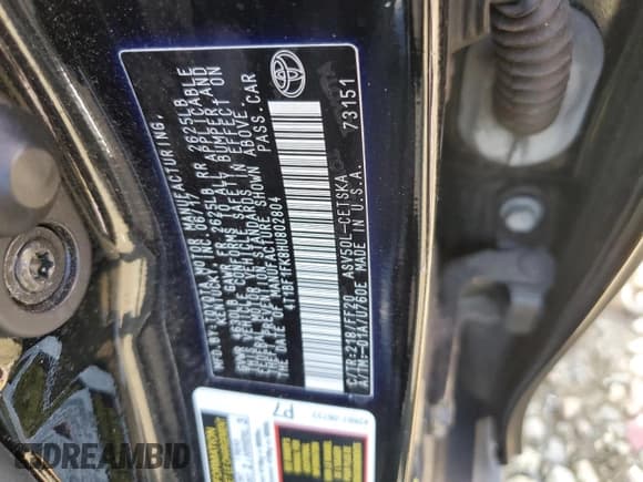 ✅ 2017 Toyota Camry XLE • VIN: 4T1BF1FK8HU802804 • Lot: 80173845. Wystawiony na Copart z przebiegiem 96 464 mil. Bezpłatny archiwum sprzedaży aukcyjnych z USA i szczegółowy raport historii pojazdu na DreamBid. Zdjęcie 12.