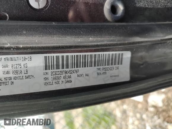 ✅ 2019 Dodge Challenger R/T • VIN: 2C3CDZBT8KH524707 • Лот: 59381215. Опубликован ранее на Copart с пробегом 20 771 миль. Бесплатный доступ к архиву аукционных продаж из США и подробный отчёт об истории автомобиля на DreamBid. Изображение 10.