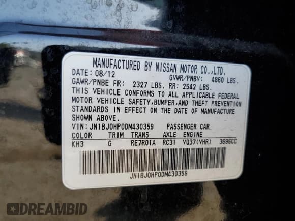 ✅ 2013 Infiniti EX Journey • VIN: JN1BJ0HP0DM430359 • Лот: 75567054. Опубликован ранее на Copart с пробегом 96 813 миль. Бесплатный доступ к архиву аукционных продаж из США и подробный отчёт об истории автомобиля на DreamBid. Изображение 14.