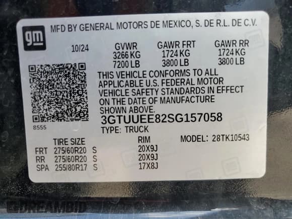 ✅ 2025 GMC Sierra 1500 AT4 • VIN: 3GTUUEE82SG157058 • Лот: 89903485. Опубликован ранее на Copart с пробегом 11 074 миль. Бесплатный доступ к архиву аукционных продаж из США и подробный отчёт об истории автомобиля на DreamBid. Изображение 13.