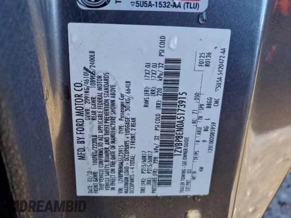 ✅ 2010 Ford Mustang V6 • VIN: 1ZVBP8EN0A5173915 • Lot: 95241225. Listed on Copart with 203,088 mi. Free auction sales archive from the USA and detailed vehicle history report at DreamBid. Image 12.