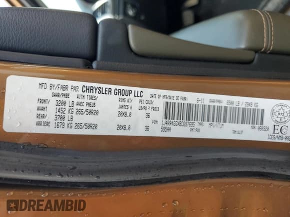 ✅ 2011 Jeep Grand Cherokee Laredo • VIN: 1J4RR4GGXBC697695 • Lot: 59696055. Listed on Copart with 148,537 mi. Free auction sales archive from the USA and detailed vehicle history report at DreamBid. Image 14.