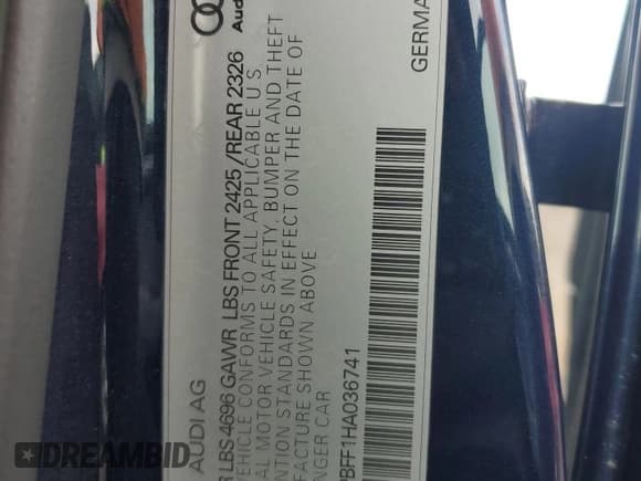 ✅ 2017 Audi A3 e-tron Sportback Premium • VIN: WAUUPBFF1HA036741 • Lot: 87309805. Listed on Copart with 52,342 mi. Free auction sales archive from the USA and detailed vehicle history report at DreamBid. Image 12.