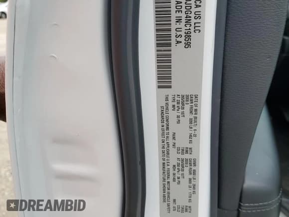 ✅ 2022 Dodge Durango GT Plus • VIN: 1C4RDJDG4NC198595 • Lot: 85540225. Listed on Copart with 38,891 mi. Free auction sales archive from the USA and detailed vehicle history report at DreamBid. Image 13.