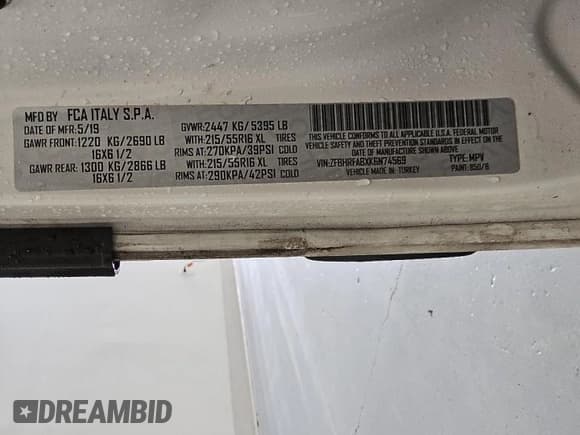 ✅ 2019 Ram ProMaster City Cargo Tradesman • VIN: ZFBHRFABXK6N74569 • Lot: 68426165. Wystawiony na Copart z przebiegiem 173 845 mil. Bezpłatny archiwum sprzedaży aukcyjnych z USA i szczegółowy raport historii pojazdu na DreamBid. Zdjęcie 13.