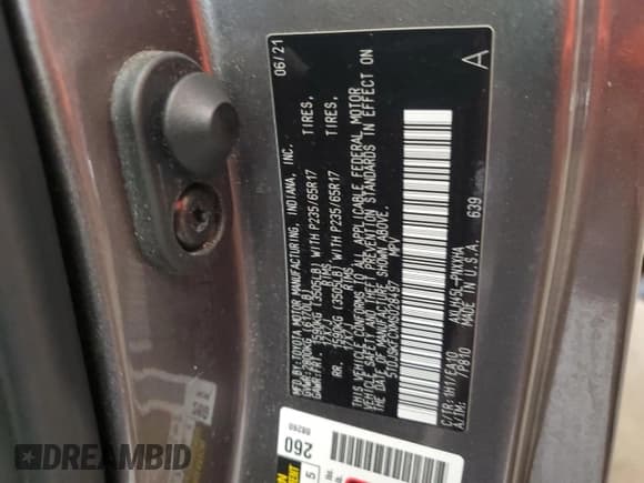 ✅ 2021 Toyota Sienna XLE • VIN: 5TDJSKFCXMS028497 • Lot: 64081715. Listed on Copart with 175,599 mi. Free auction sales archive from the USA and detailed vehicle history report at DreamBid. Image 13.