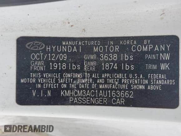 ✅ 2010 Hyundai Accent GS • VIN: KMHCM3AC1AU163662 • Лот: 53574705. Опубликован ранее на Copart с пробегом 115 858 миль. Бесплатный доступ к архиву аукционных продаж из США и подробный отчёт об истории автомобиля на DreamBid. Изображение 12.