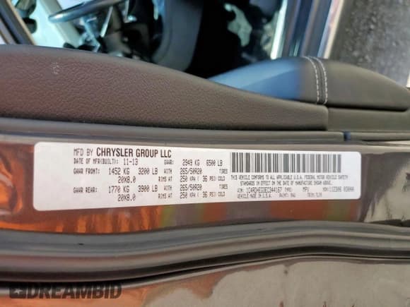 ✅ 2014 Dodge Durango Citadel • VIN: 1C4RDHEG3EC344167 • Lot: 64865225. Listed on Copart with 161,823 mi. Free auction sales archive from the USA and detailed vehicle history report at DreamBid. Image 13.