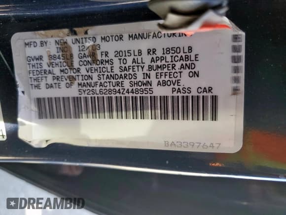 ✅ 2004 Pontiac Vibe • VIN: 5Y2SL62894Z448955 • Lot: 84621355. Listed on Copart with 260,209 mi. Free auction sales archive from the USA and detailed vehicle history report at DreamBid. Image 12.