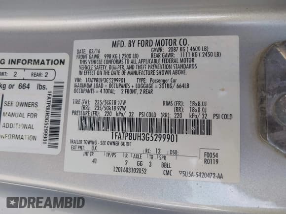 ✅ 2016 Ford Mustang EcoBoost Premium • VIN: 1FATP8UH3G5299901 • Lot: 42676095. Wystawiony na IAAI z przebiegiem 94 872 mil. Bezpłatny archiwum sprzedaży aukcyjnych z USA i szczegółowy raport historii pojazdu na DreamBid. Zdjęcie 9.