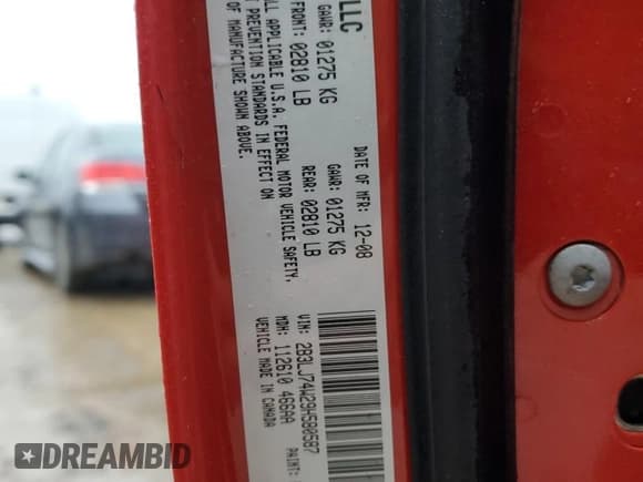 ✅ 2009 Dodge Challenger SRT-8 • VIN: 2B3LJ74W29H580587 • Лот: 81246144. Опубликован ранее на Copart с пробегом 81 498 миль. Бесплатный доступ к архиву аукционных продаж из США и подробный отчёт об истории автомобиля на DreamBid. Изображение 13.