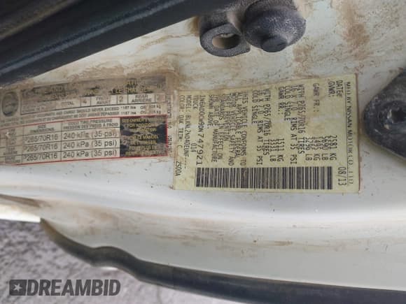 ✅ 2013 Nissan Frontier SV • VIN: 1N6AD0CW9DN747921 • Lot: 43463501. Listed on IAAI with 206,406 mi. Free auction sales archive from the USA and detailed vehicle history report at DreamBid. Image 9.