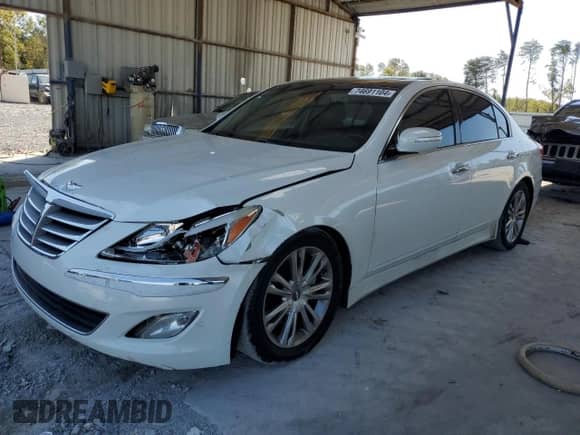 2012 Hyundai Genesis 3.8L with VIN KMHGC4DDXCU152760, listed as a Copart auction lot 74691104 with 194,946 mi miles and Salvage title. Bid and sale history available at DreamBid. Image 1.