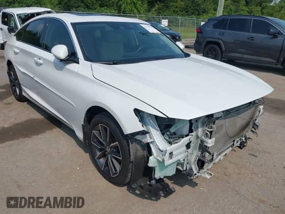 2022 Honda Accord EX-L z VIN 1HGCV1F50NA003314, wystawiony jako IAAI lot #42919362 z przebiegiem 93 323 mil mil oraz . Historia ofert i sprzedaży dostępna na DreamBid. Obrazek 1.