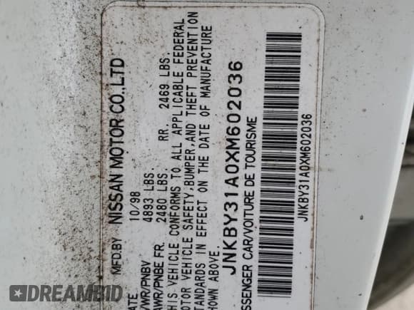 ✅ 1999 Infiniti Q45 • VIN: JNKBY31A0XM602036 • Лот: 42103845. Опубликован ранее на Copart с пробегом 166 546 миль. Бесплатный доступ к архиву аукционных продаж из США и подробный отчёт об истории автомобиля на DreamBid. Изображение 13.