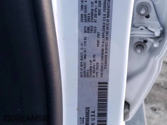 2021 Ram 1500 Big Horn with VIN 1C6SRFFM4MN688628, listed as a Copart auction lot 75939474 with 30,825 mi miles and Salvage title. Bid and sale history available at DreamBid. Image 12.