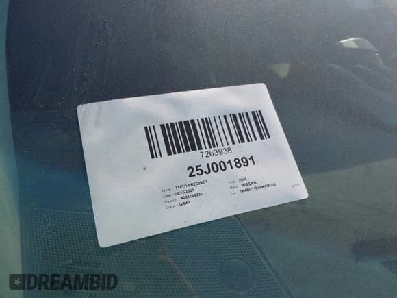 ✅ 2008 Nissan Altima SE • VIN: 1N4BL21E88N475728 • Lot: 41648043. Listed on IAAI with Not provided. Free auction sales archive from the USA and detailed vehicle history report at DreamBid. Image 9.