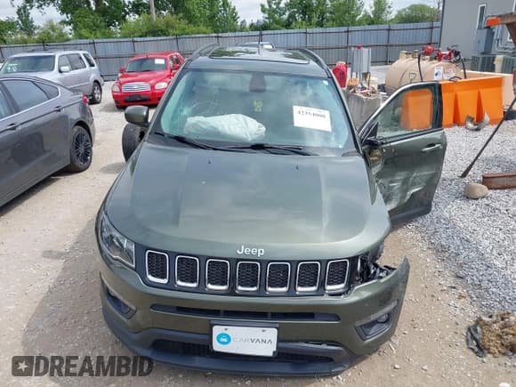 ✅ 2018 Jeep Compass Latitude • VIN: 3C4NJDBB8JT184990 • Lot: 42354000. Listed on IAAI with 77,444 mi. Free auction sales archive from the USA and detailed vehicle history report at DreamBid. Image 13.