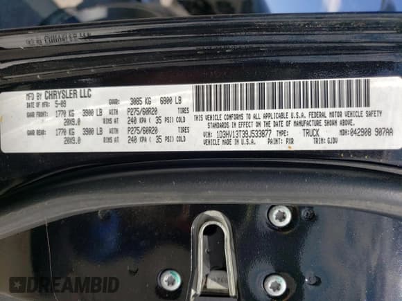 ✅ 2009 Dodge 1500 SLT • VIN: 1D3HV13T39J533877 • Lot: 56749435. Wystawiony na Copart z przebiegiem 150 669 mil. Bezpłatny archiwum sprzedaży aukcyjnych z USA i szczegółowy raport historii pojazdu na DreamBid. Zdjęcie 12.