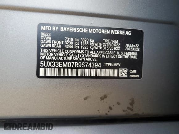 ✅ 2024 BMW X7 M60i • VIN: 5UX33EM07R9S74394 • Лот: 70671025. Опубликован ранее на Copart с пробегом 20 799 миль. Бесплатный доступ к архиву аукционных продаж из США и подробный отчёт об истории автомобиля на DreamBid. Изображение 13.