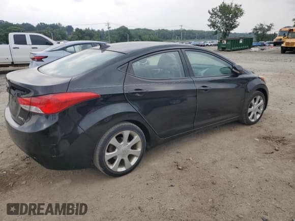 ✅ 2013 Hyundai Elantra Limited • VIN: KMHDH4AE2DU861251 • Lot: 67797435. Listed on Copart with 122,202 mi. Free auction sales archive from the USA and detailed vehicle history report at DreamBid. Image 3.