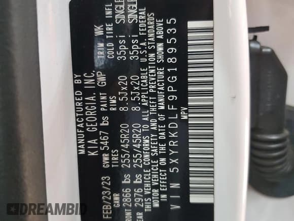 ✅ 2023 Kia Sorento SX • VIN: 5XYRKDLF9PG189535 • Лот: 91064015. Опубликован ранее на Copart с пробегом 68 726 миль. Бесплатный доступ к архиву аукционных продаж из США и подробный отчёт об истории автомобиля на DreamBid. Изображение 13.