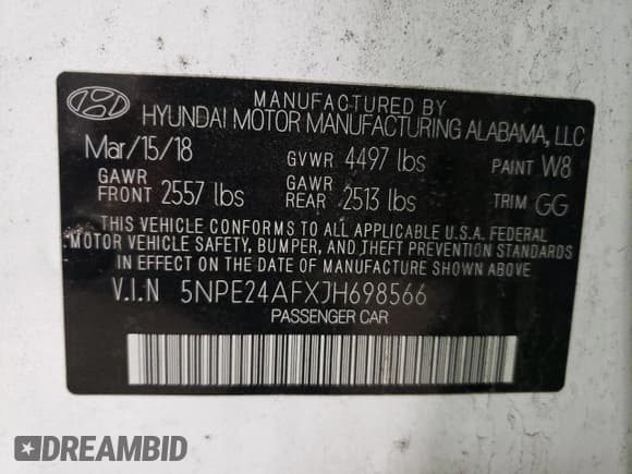 ✅ 2018 Hyundai Sonata SE • VIN: 5NPE24AFXJH698566 • Лот: 67329922. Опубликован ранее на Copart с пробегом 62 749 миль. Бесплатный доступ к архиву аукционных продаж из США и подробный отчёт об истории автомобиля на DreamBid. Изображение 10.