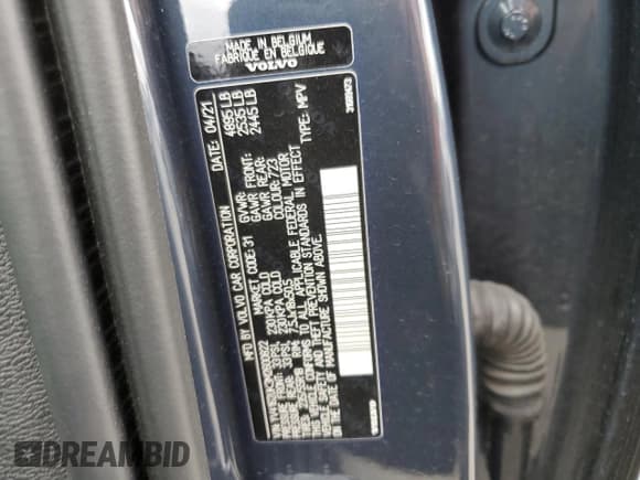 ✅ 2021 Volvo XC40 Momentum • VIN: YV4162UK3M2600822 • Lot: 49865463. Listed on Copart with 74,340 mi. Free auction sales archive from the USA and detailed vehicle history report at DreamBid. Image 12.