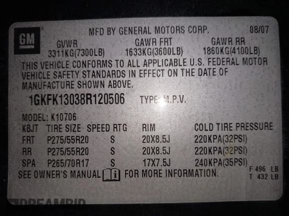 ✅ 2008 GMC Yukon SLT 4SB • VIN: 1GKFK13038R120506 • Лот: 43815971. Опубликован ранее на IAAI с пробегом 178 333 миль. Бесплатный доступ к архиву аукционных продаж из США и подробный отчёт об истории автомобиля на DreamBid. Изображение 9.