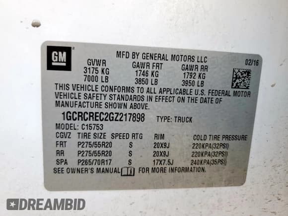 ✅ 2016 Chevrolet Silverado 1500 LT • VIN: 1GCRCREC2GZ217898 • Lot: 69848805. Listed on Copart with 127,996 mi. Free auction sales archive from the USA and detailed vehicle history report at DreamBid. Image 12.