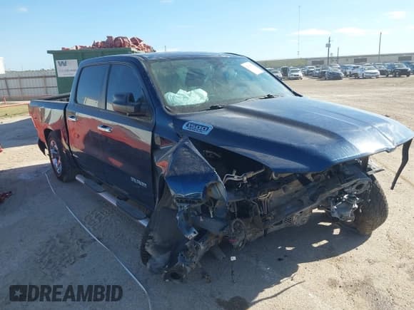 ✅ 2019 Ram 1500 Big Horn • VIN: 1C6RREFT9KN679839 • Lot: 42594537. Listed on IAAI with 54,236 mi. Free auction sales archive from the USA and detailed vehicle history report at DreamBid. Image 1.