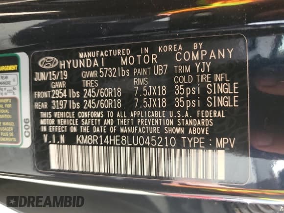 ✅ 2020 Hyundai Palisade SE • VIN: KM8R14HE8LU045210 • Лот: 74315944. Опубликован ранее на Copart с пробегом Не указан. Бесплатный доступ к архиву аукционных продаж из США и подробный отчёт об истории автомобиля на DreamBid. Изображение 14.