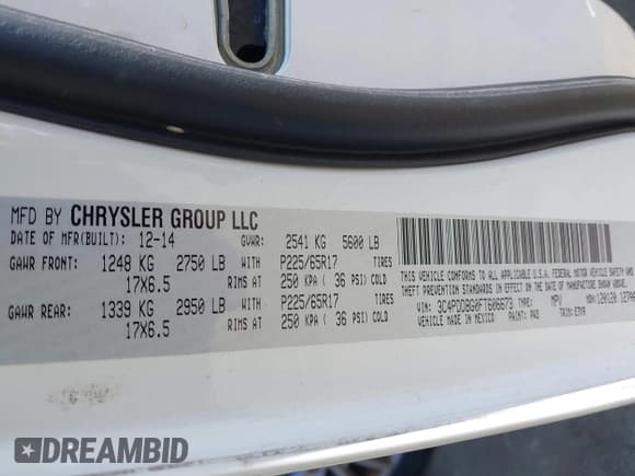 ✅ 2015 Dodge Journey SXT • VIN: 3C4PDDBG0FT606673 • Lot: 43192764. Wystawiony na IAAI z przebiegiem 153 146 mil. Bezpłatny archiwum sprzedaży aukcyjnych z USA i szczegółowy raport historii pojazdu na DreamBid. Zdjęcie 9.